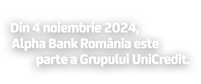 Din 4 noiembrie 2024, Alpha Bank România este parte a Grupului UniCredit